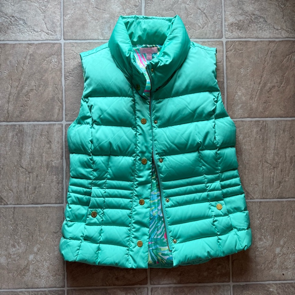 Lilly Pulitzer Puffer Vest - Mint Colored